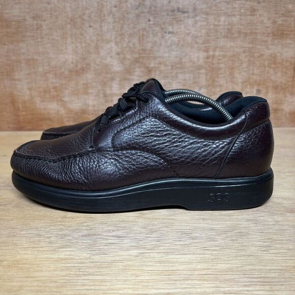 SAS Bout Time Pebbled Brown Cordovan Lace Up Orthopedic Shoes Men Size 11.5 M - Picture 3 of 8